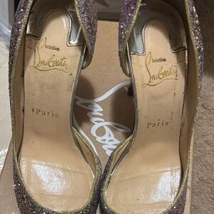 Demi you 100 glit Christian Loubiton shoes  rosette golf